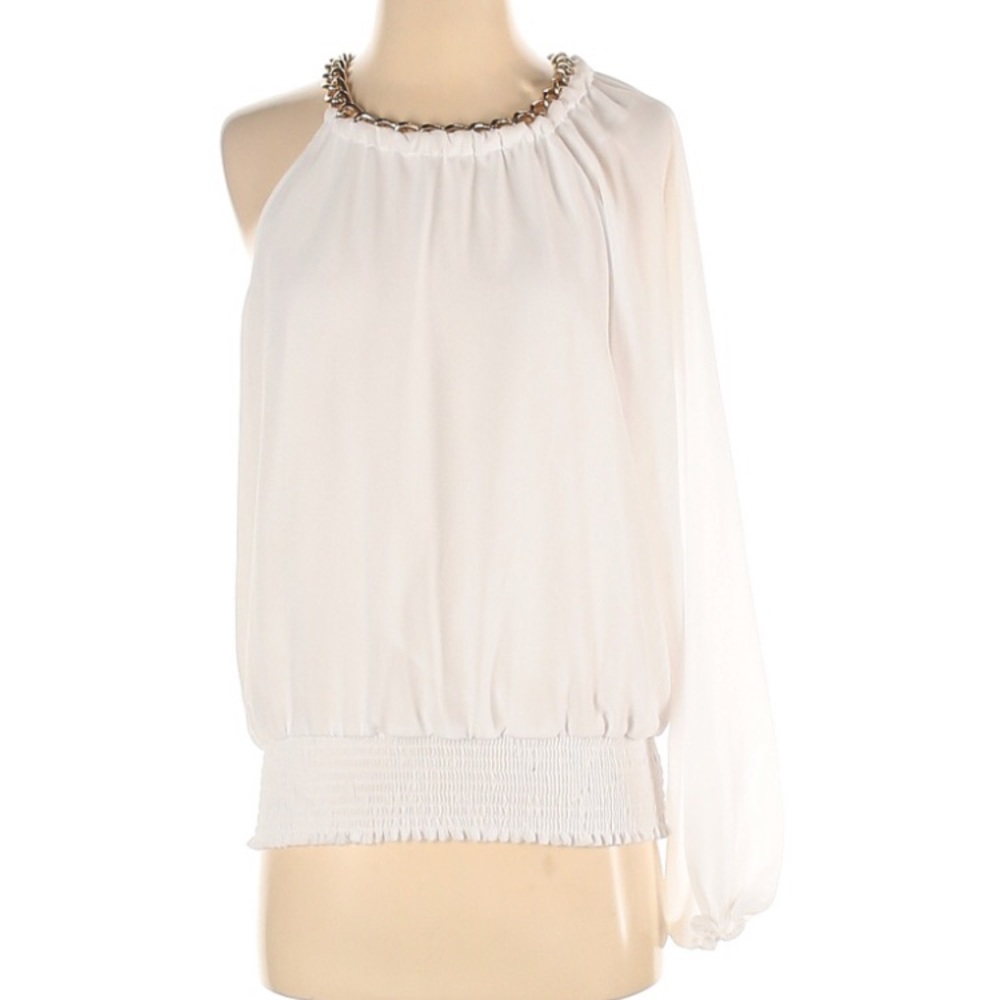 NWT 2bebe White chain blouse small